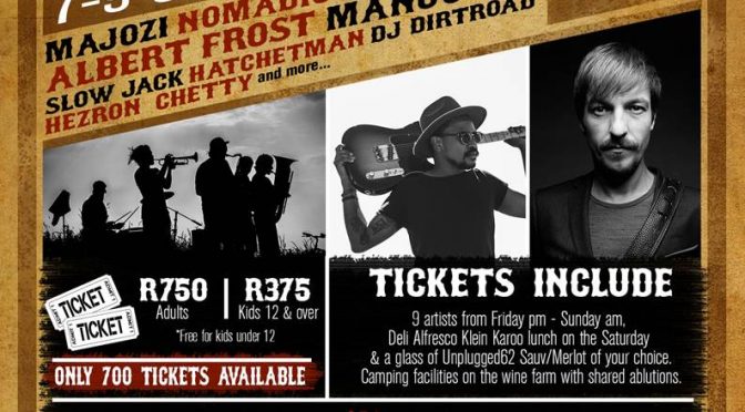Unplugged62 Festival Barrydale 7 to 9 October 2016